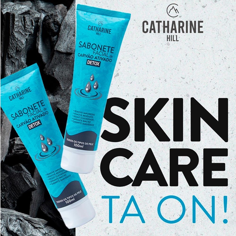 Sabonete Facial de Carvão Ativado Catharine Hill 100ml Mais Vaidosa