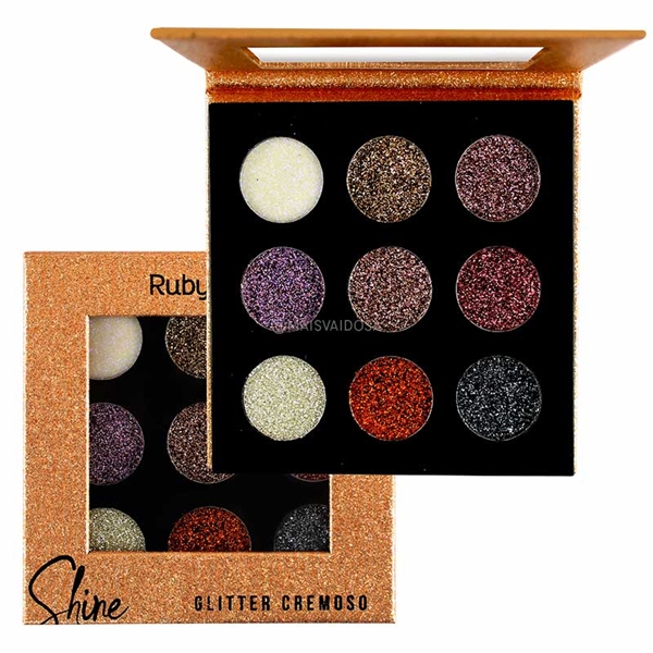 Paleta Glitter Cremoso Shine Gold Ruby Rose | Mais Vaidosa - Paleta